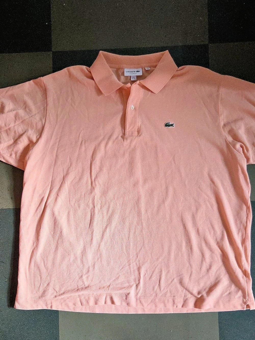 Lacoste Classic Fit Pique Polo Shirt Peach Coral Size 8 / 3XL